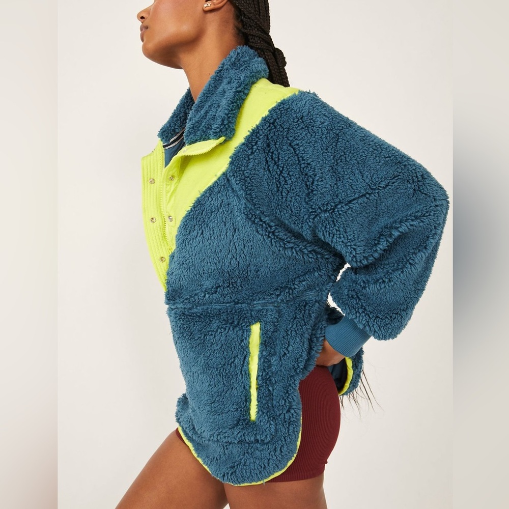 NEW Free People Movement Fall To Rise Fleece Quarter Zip Jacket